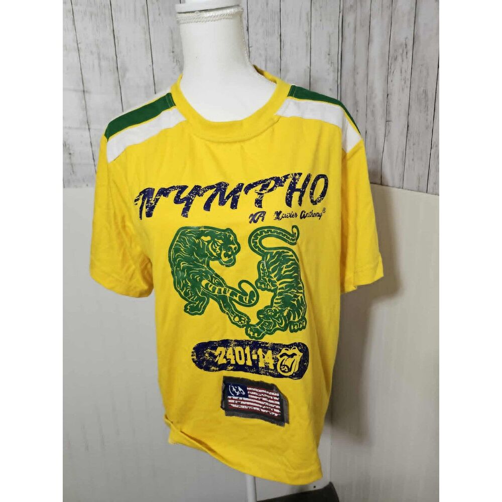 Xavier Anthony “Nympho” Graphic Tee Yellow Green Streetwear Shirt Size Large NWO